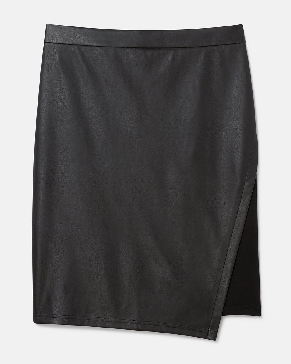 Petite Mosman Leatherette Skirt - Black
