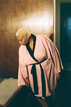 Presley Short Robe - Black/Pale Pink
