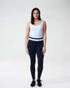 Ace Contrast Panel 7/8 Leggings - Navy/Powder Blue