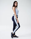 Ace Contrast Panel 7/8 Leggings - Navy/Powder Blue