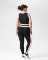 Ace Contrast Panel 7/8 Leggings - Black/Pale Pink