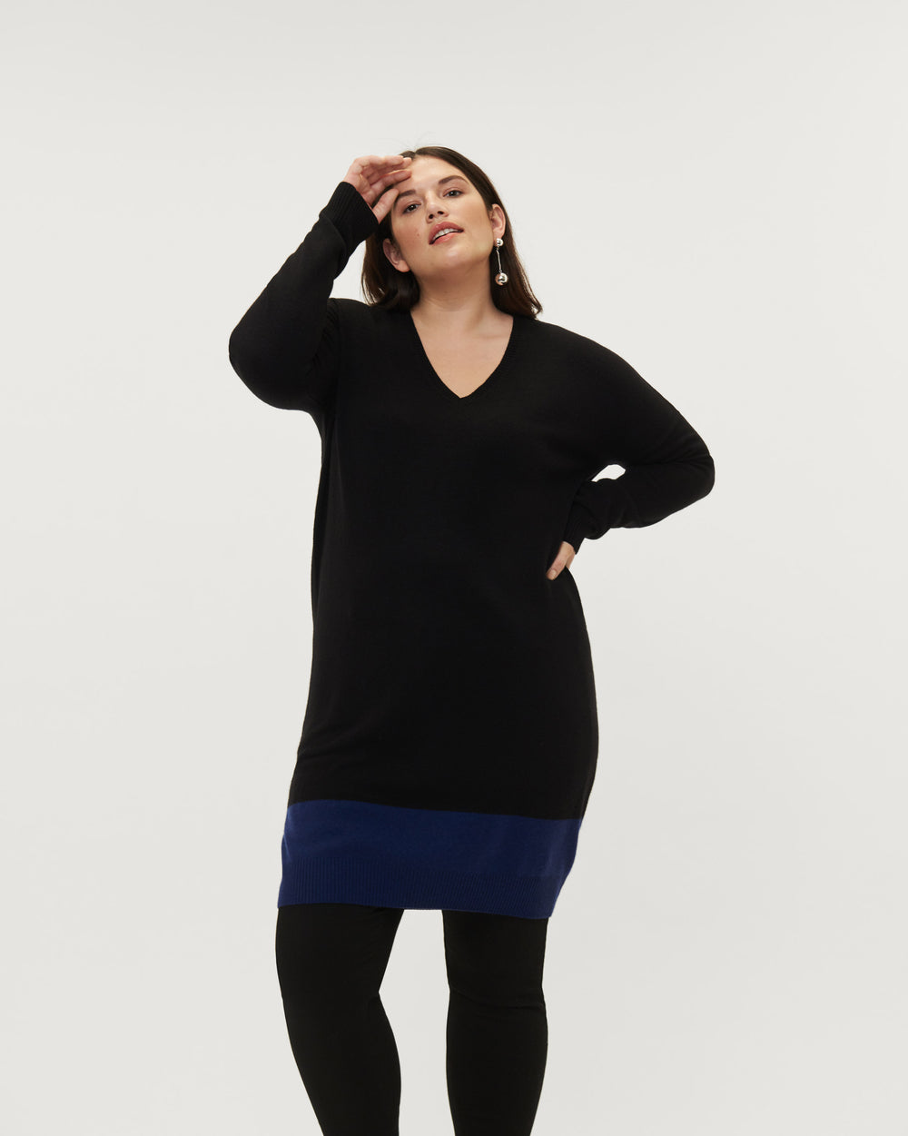 Arno Sweater Dress - Black/Midnight Blue