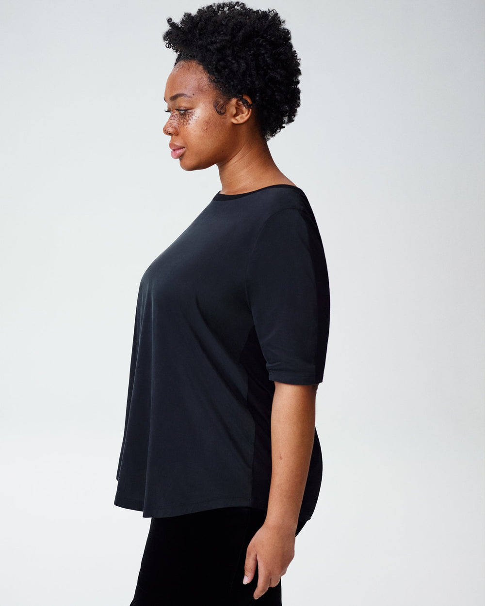 Arvo Cupro Mix Tee - Black