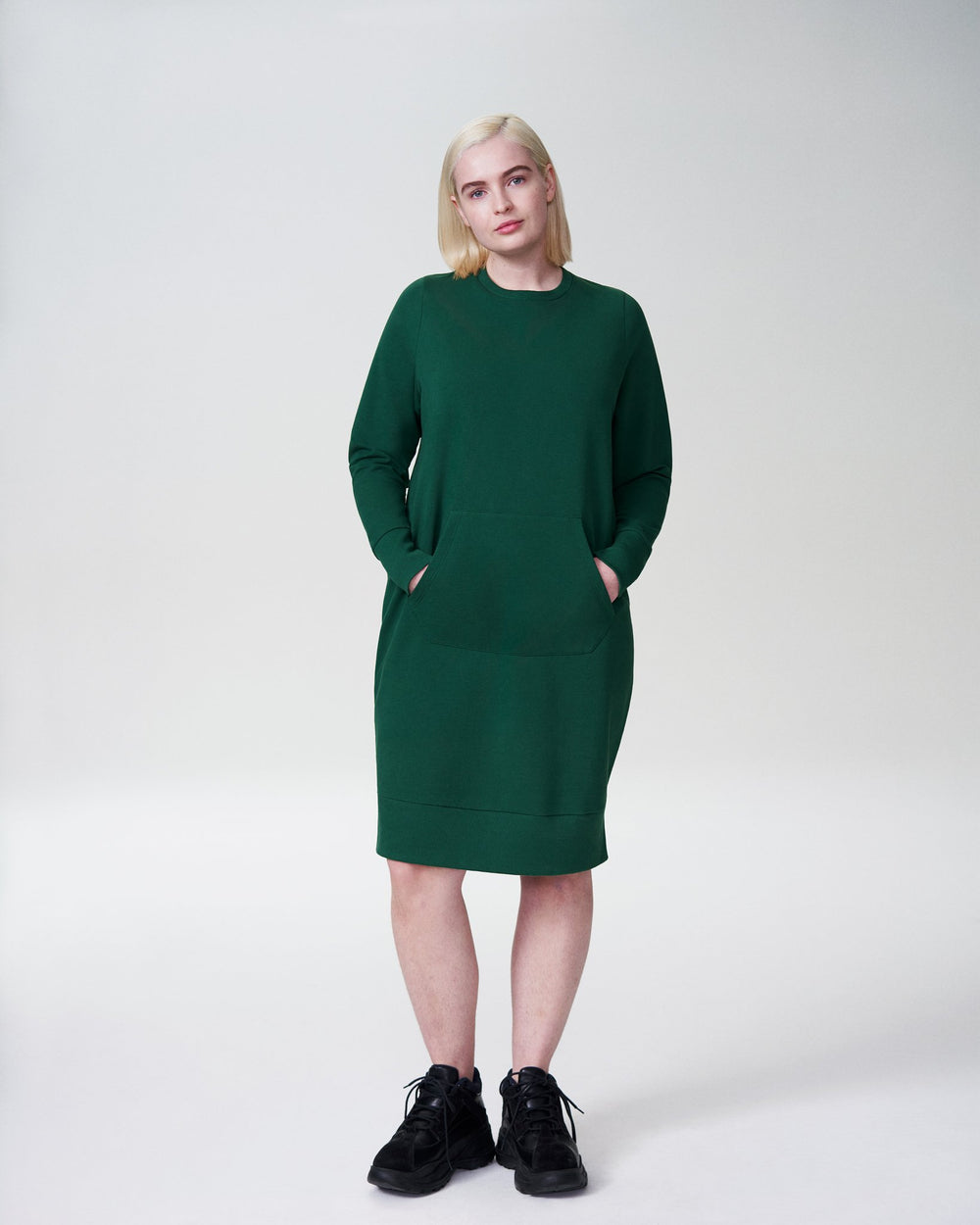 Bree Sweatshirt Dress - Kelly Green