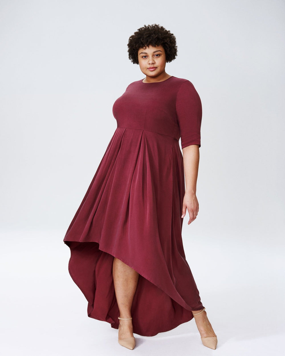 Maya Hi Low Dress - Merlot