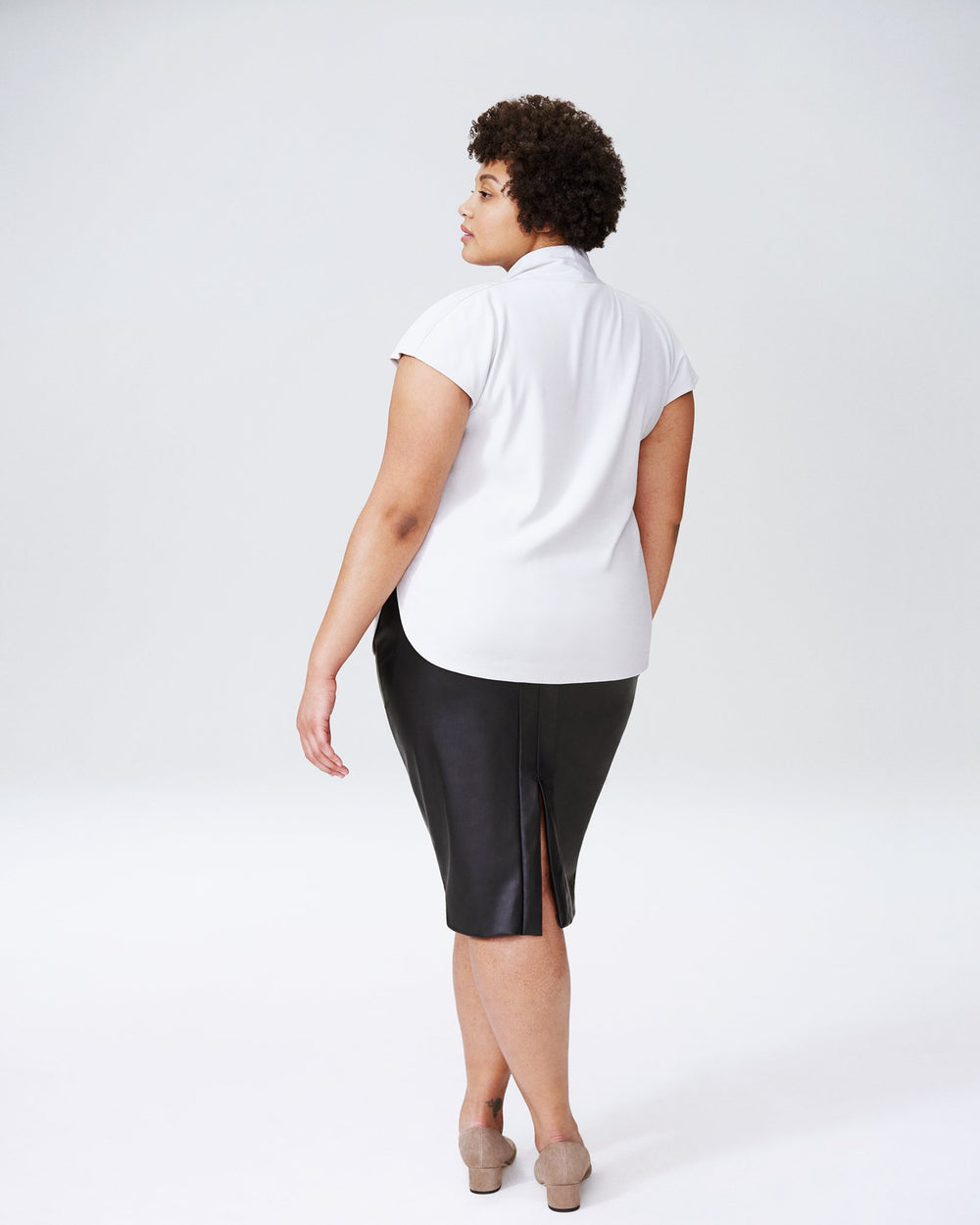 Cambria Luxe Twill Top - Dove Grey