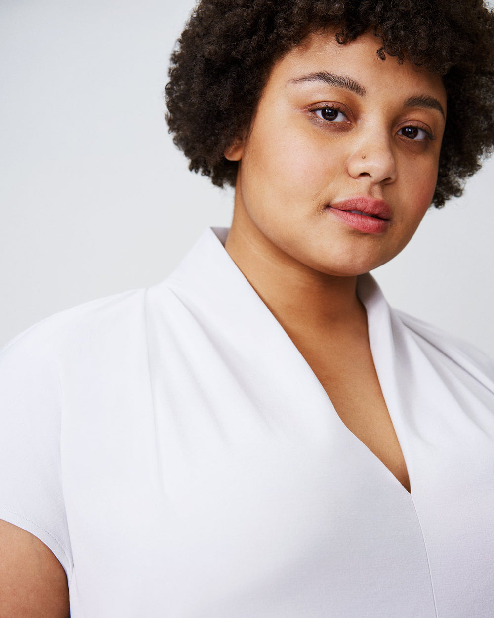 Cambria Luxe Twill Top - Dove Grey