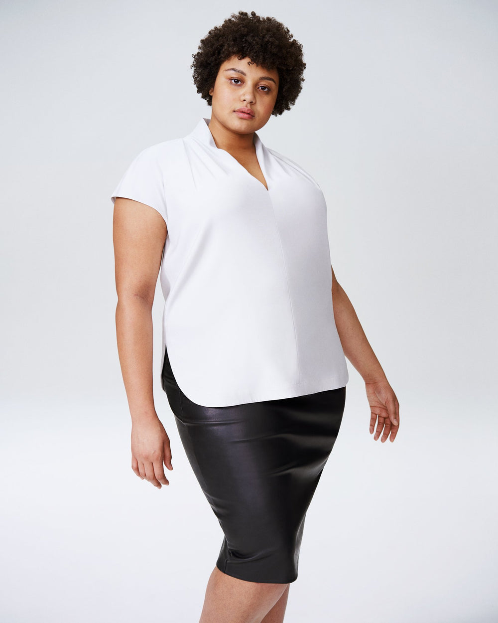 Cambria Luxe Twill Top - Dove Grey