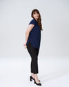 Cambria Luxe Twill Top - Navy