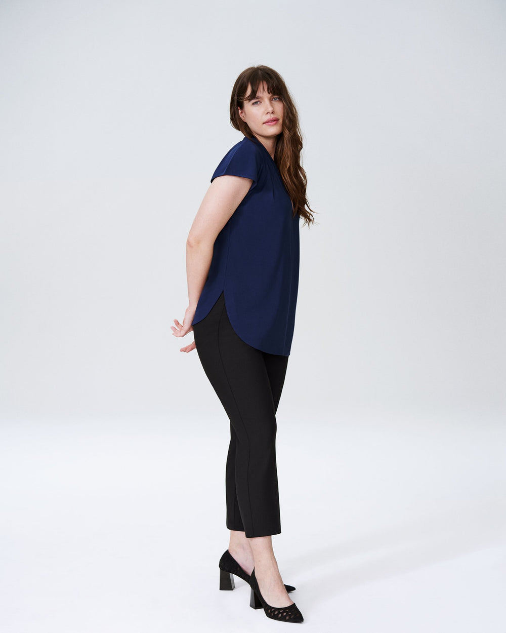 Cambria Luxe Twill Top - Navy