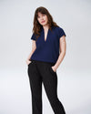 Cambria Luxe Twill Top - Navy