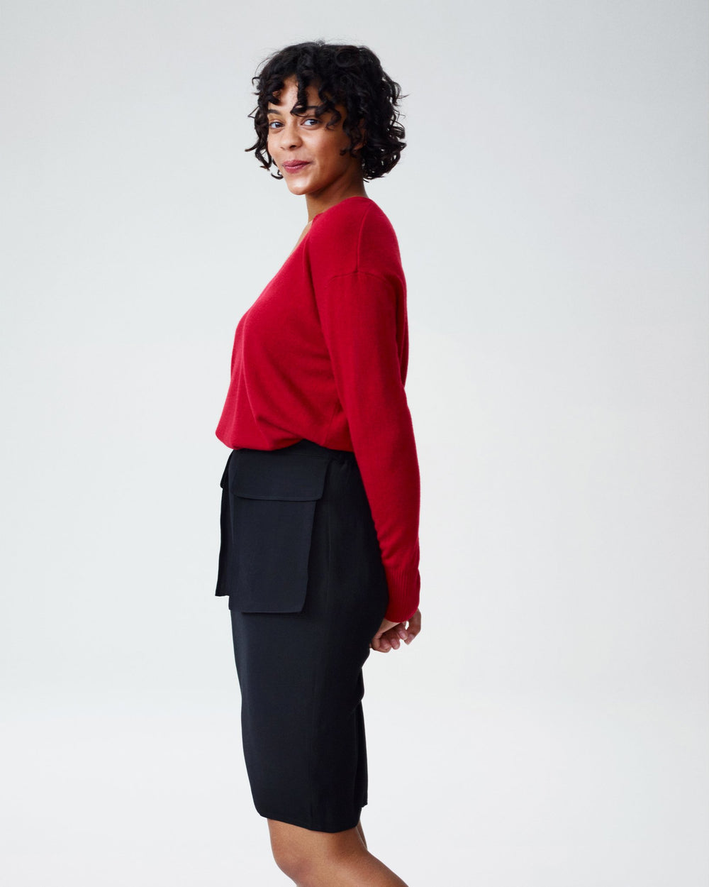 Caura Crepe Pocket Skirt - Black