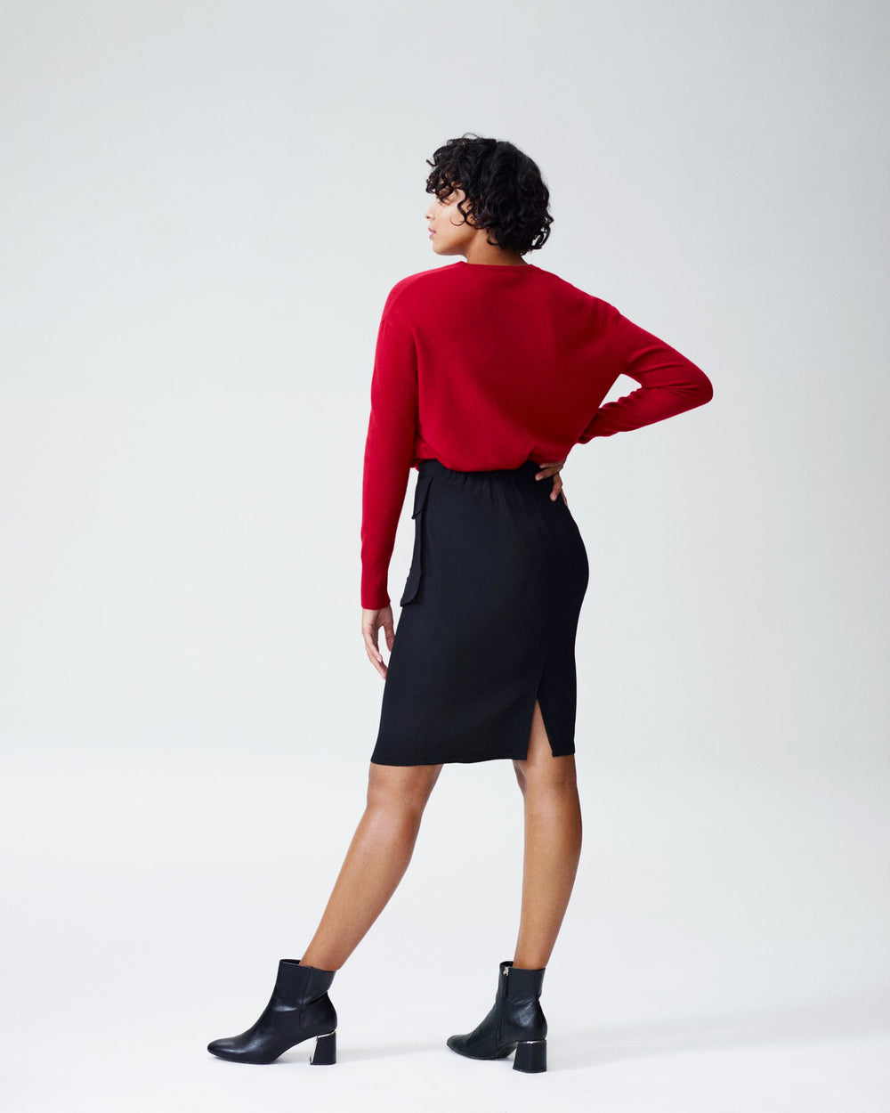 Caura Crepe Pocket Skirt - Black