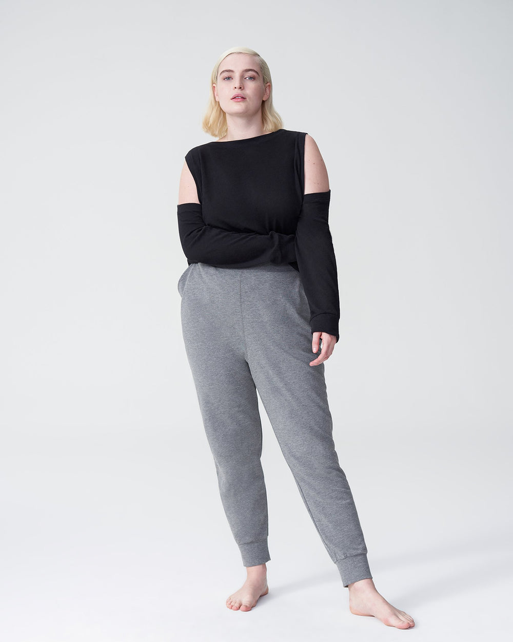 Mariah Cold Shoulder Knit Top - Black