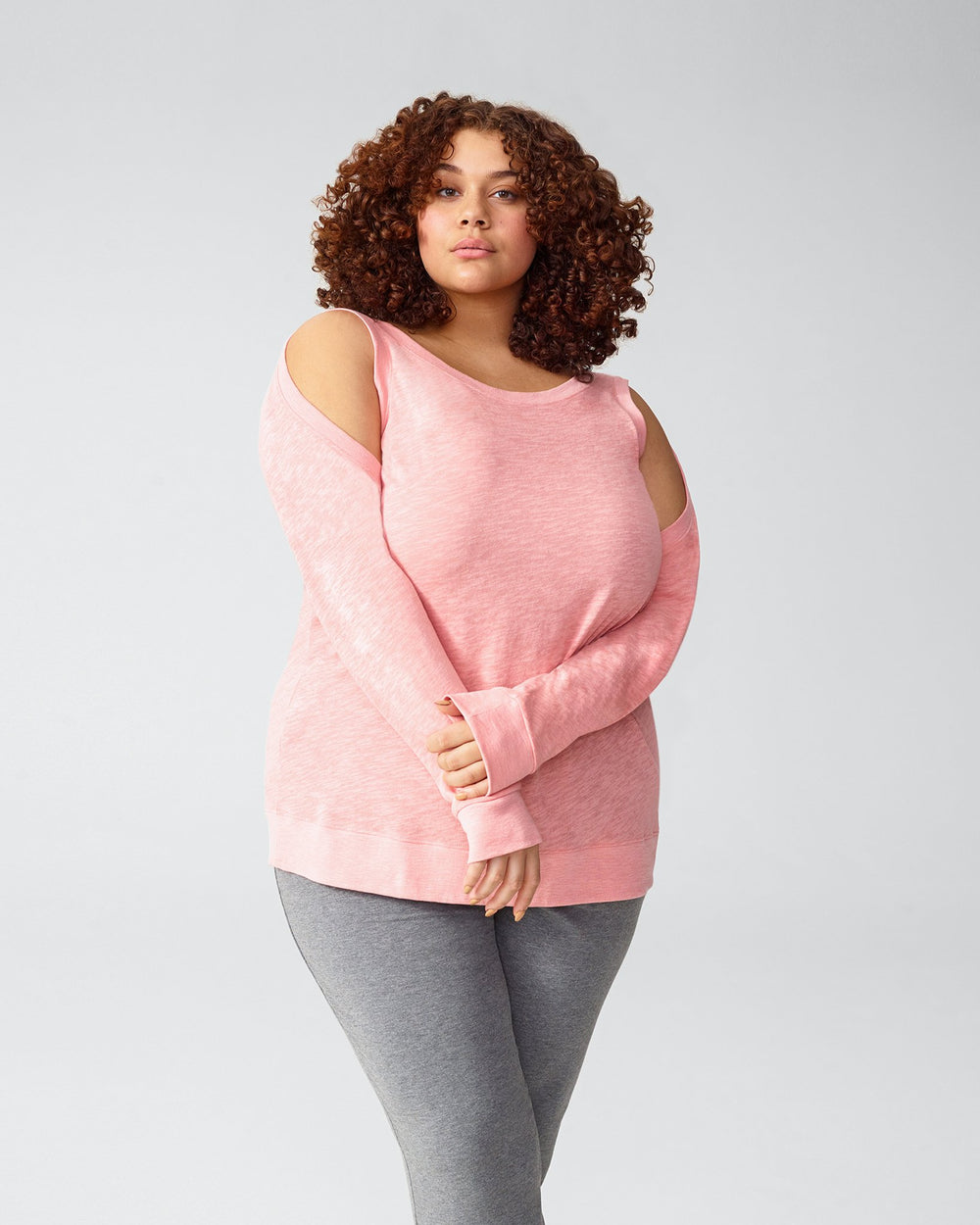 Mariah Cold Shoulder Knit Top - Rose