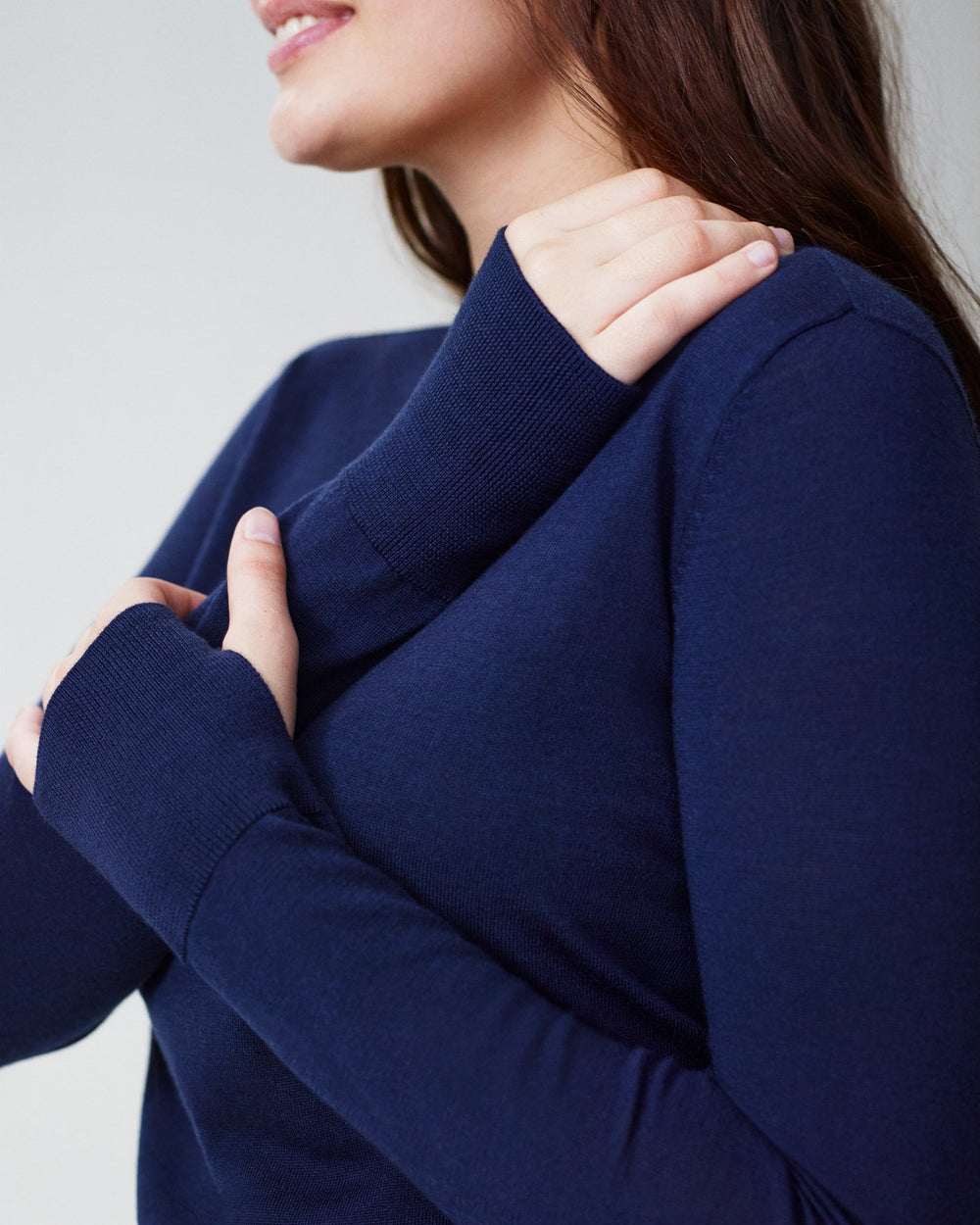 Dukono Thumbhole Sweater - Navy