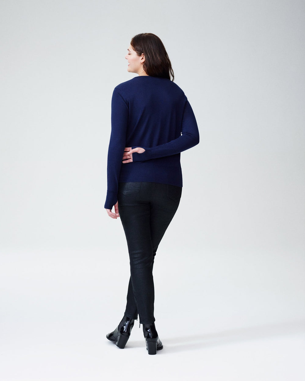 Dukono Thumbhole Sweater - Navy