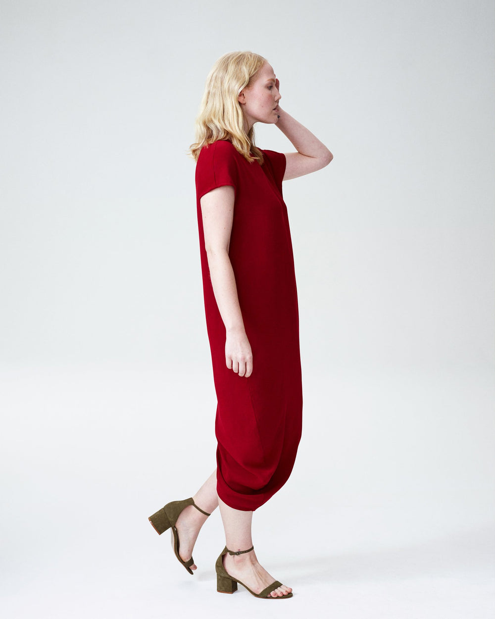 Crepe Augusta Geneva Dress - Red Dahlia