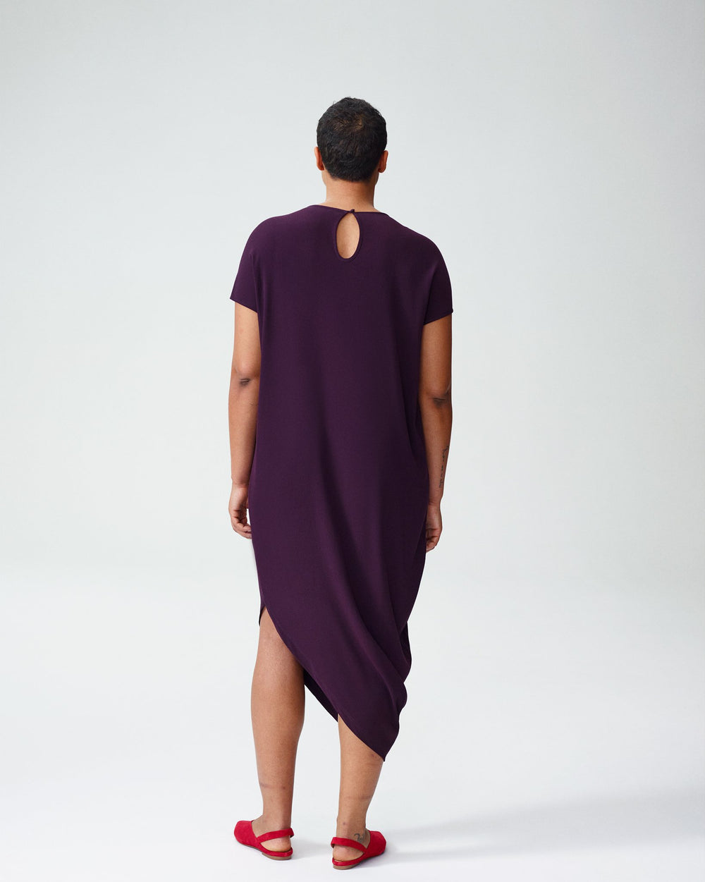 Crepe Augusta Geneva Dress - Aubergine