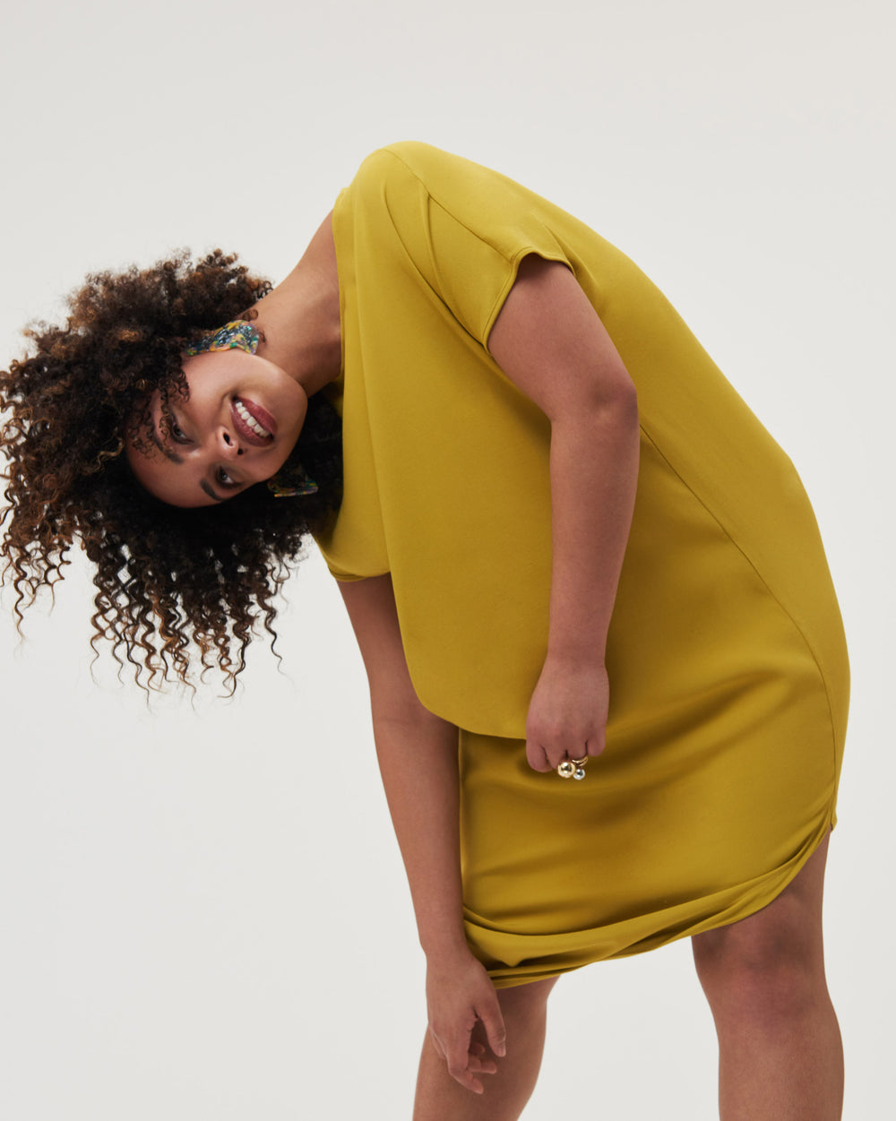 Crepe Augusta Geneva Dress - Mustard