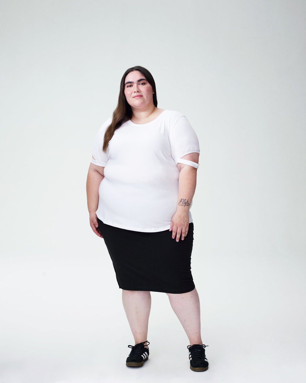 Cutaway Sleeve Tee - White