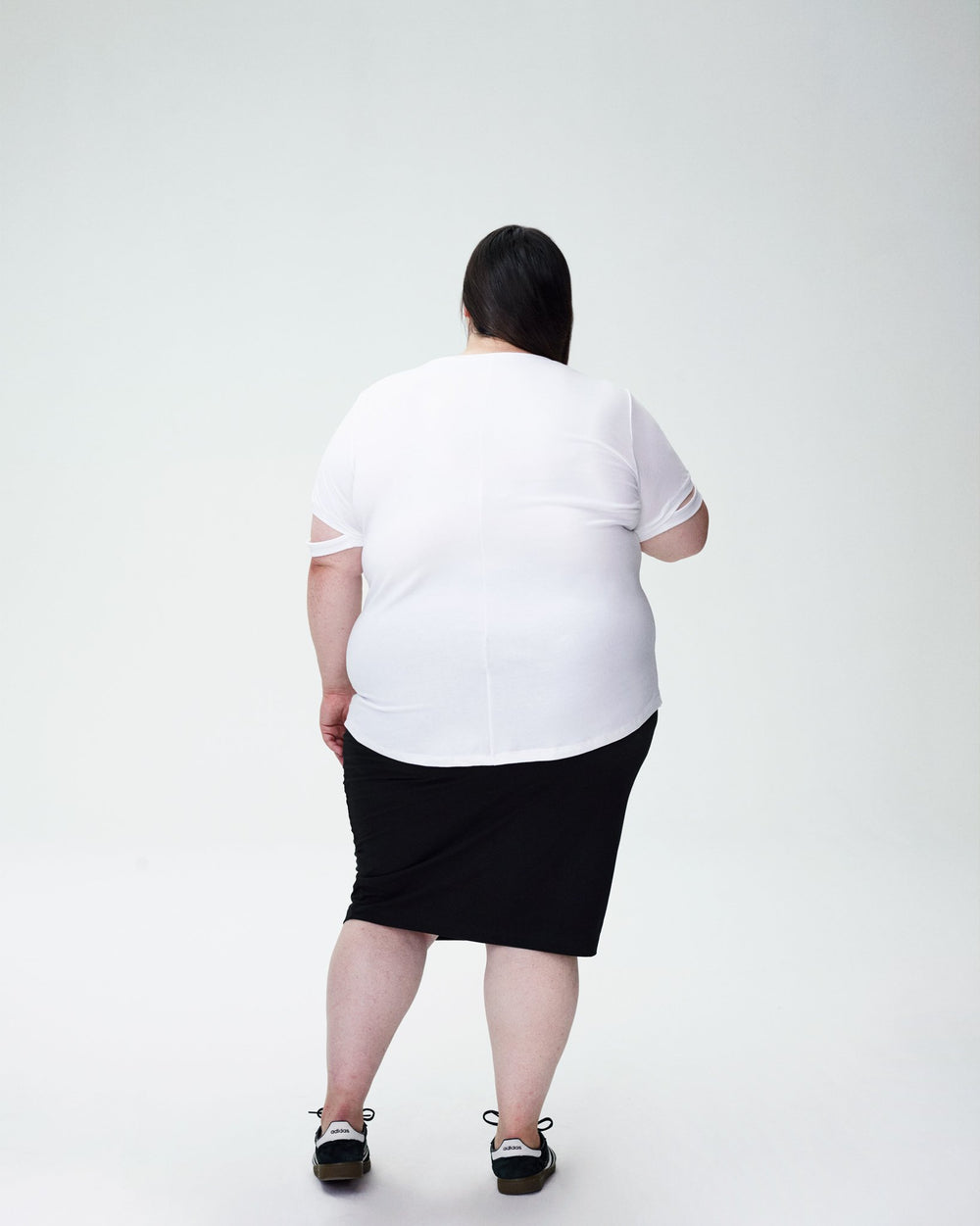 Cutaway Sleeve Tee - White