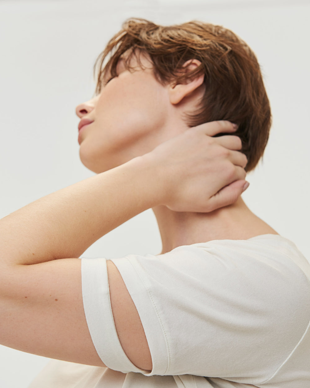 Cutaway Sleeve Tee - White