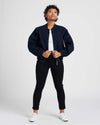 Marilyn Denim Bomber Jacket - Dark Indigo Image Thumbnmail #3