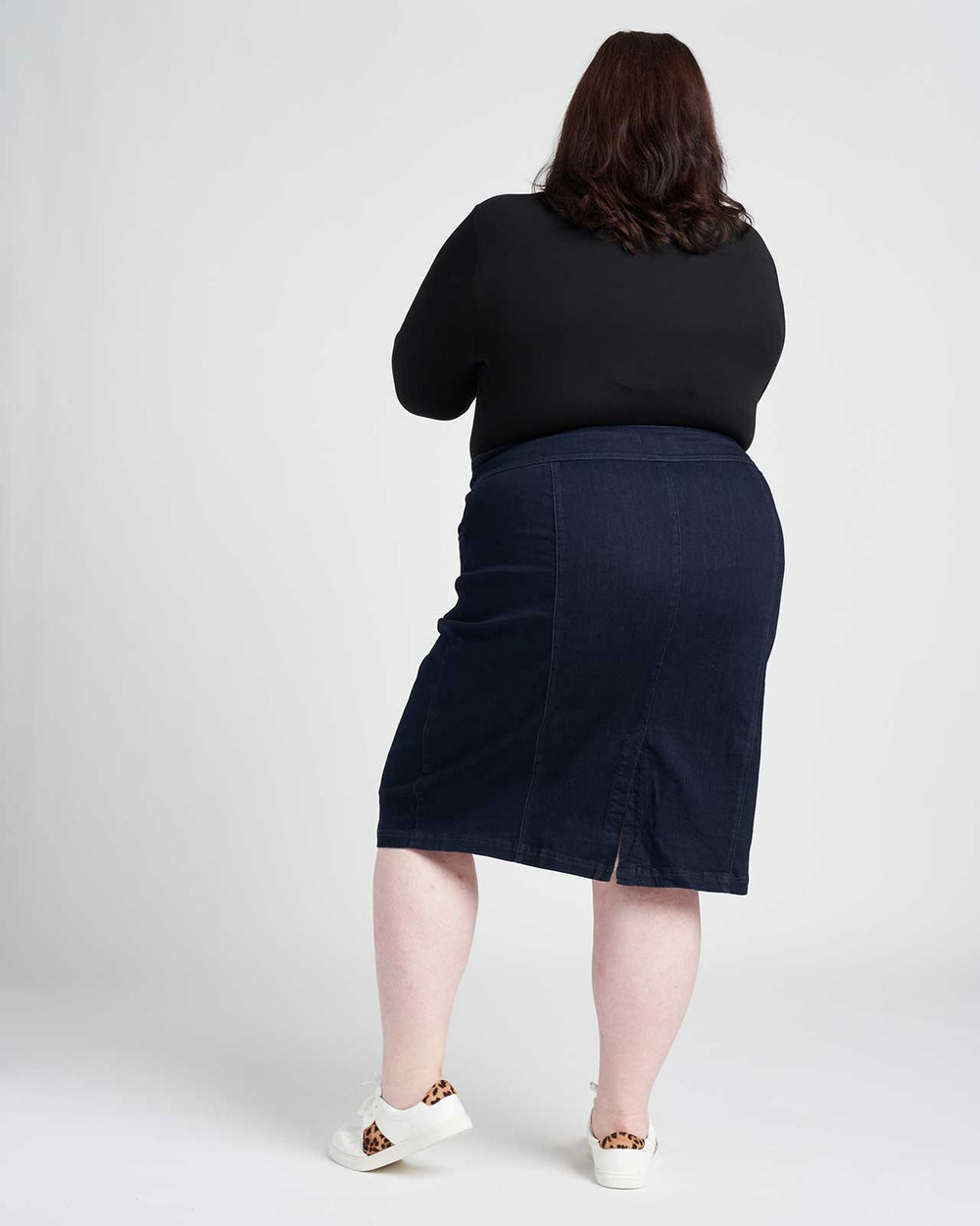 Julia Midi Denim Skirt - Dark Indigo