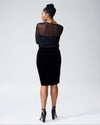 Danube Velvet Pencil Skirt - Black