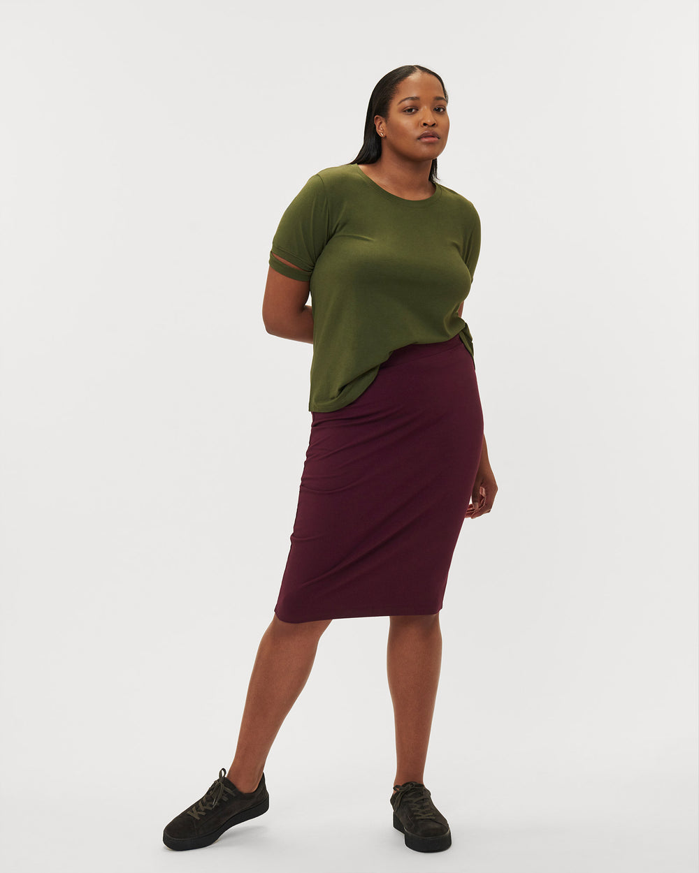 Danube Jersey Skirt - Eggplant