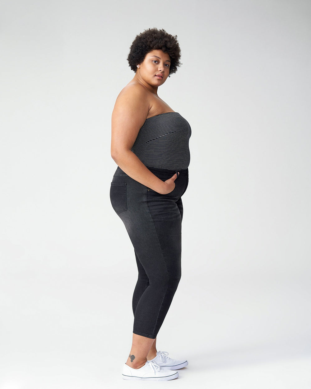 Foundation Bandeau Top - Black/White Stripe