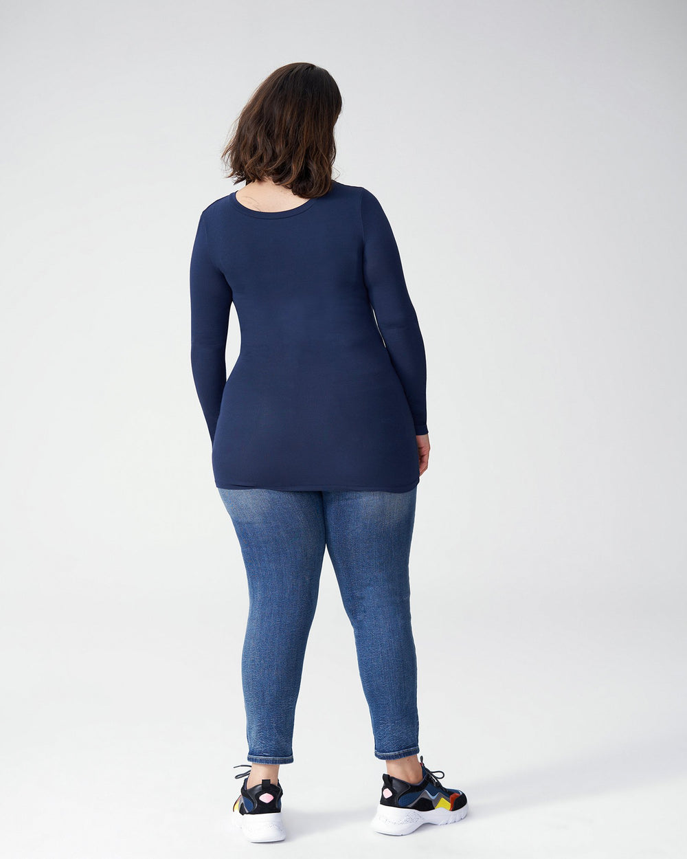 Foundation Long Sleeve Crew Neck Tee - Navy