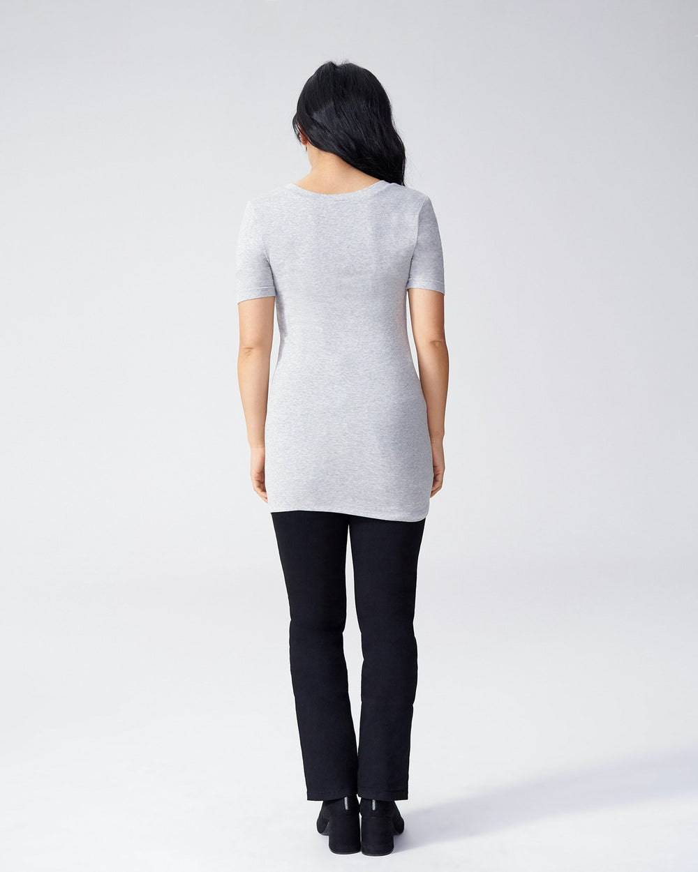 Foundation Short Sleeve V Neck Tee - Heather Grey