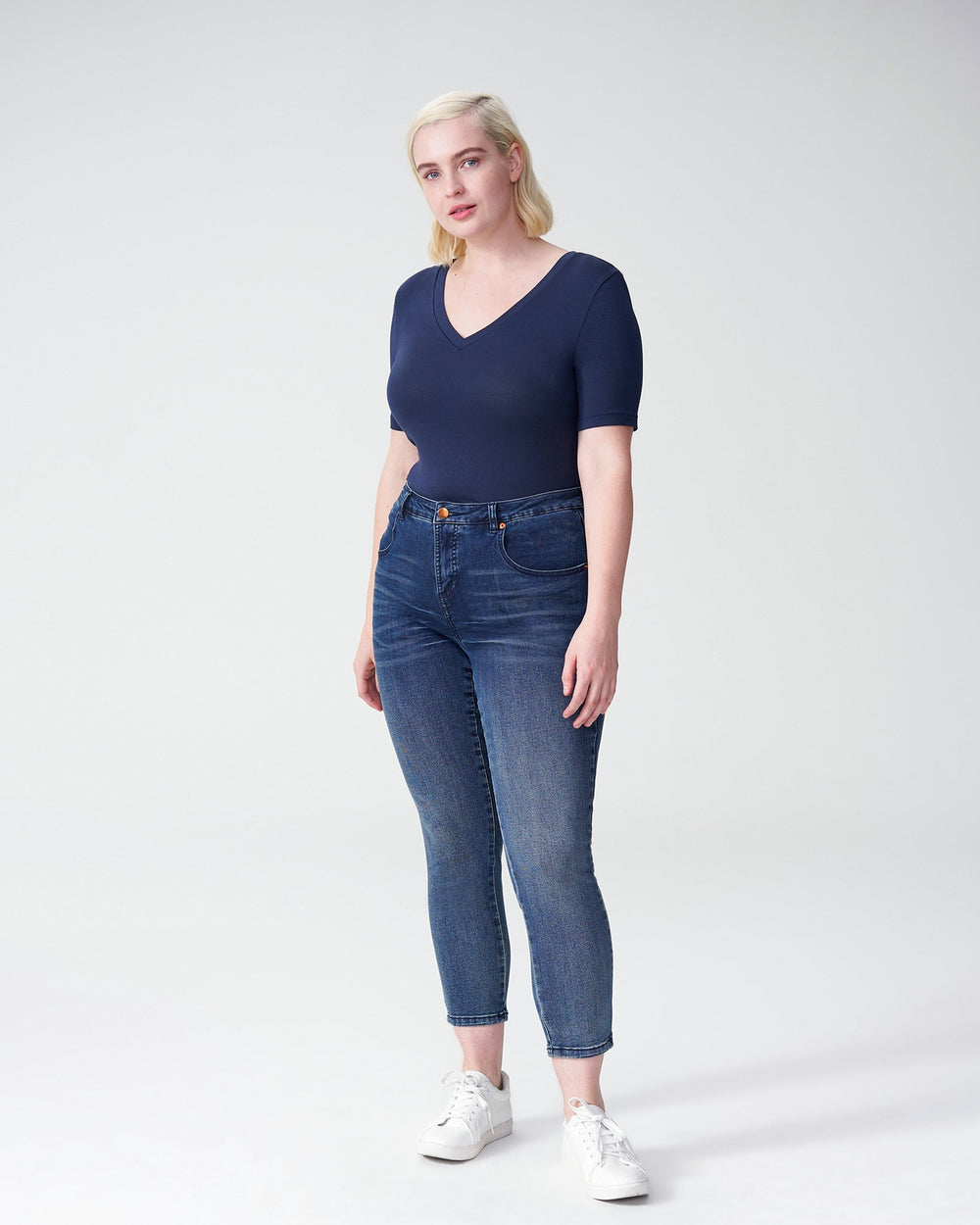 Foundation Short Sleeve V Neck Tee - Navy