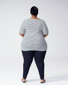 Foundation Short Sleeve V Neck Tee - White/Black Stripe