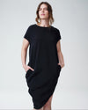 Cupro Geneva Tunic Dress - Black