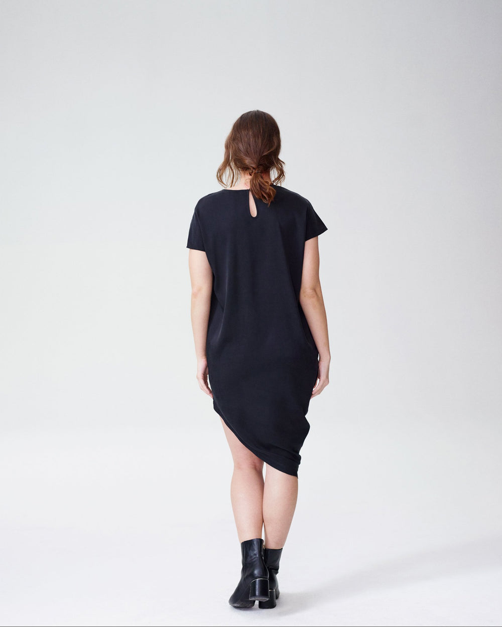 Cupro Geneva Tunic Dress - Black