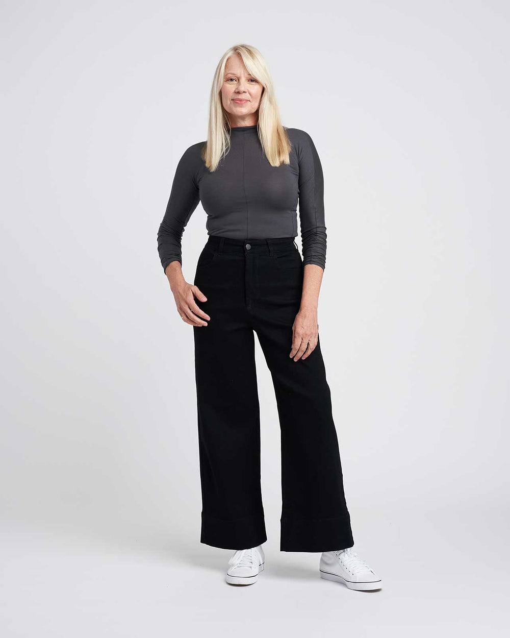 Carrie High Rise Wide Leg Jeans - Black