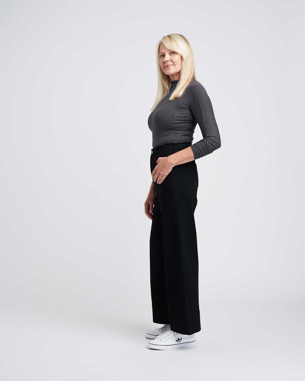 Carrie High Rise Wide Leg Jeans - Black