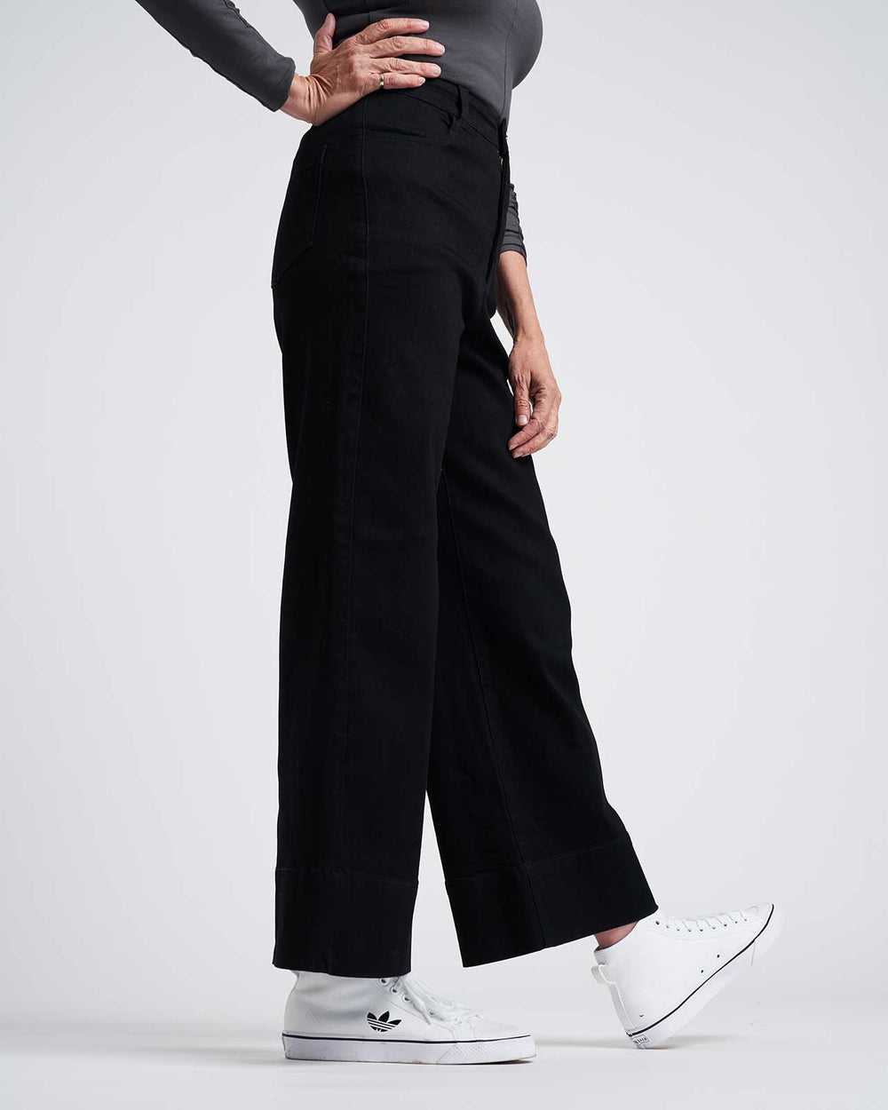 Carrie High Rise Wide Leg Jeans - Black