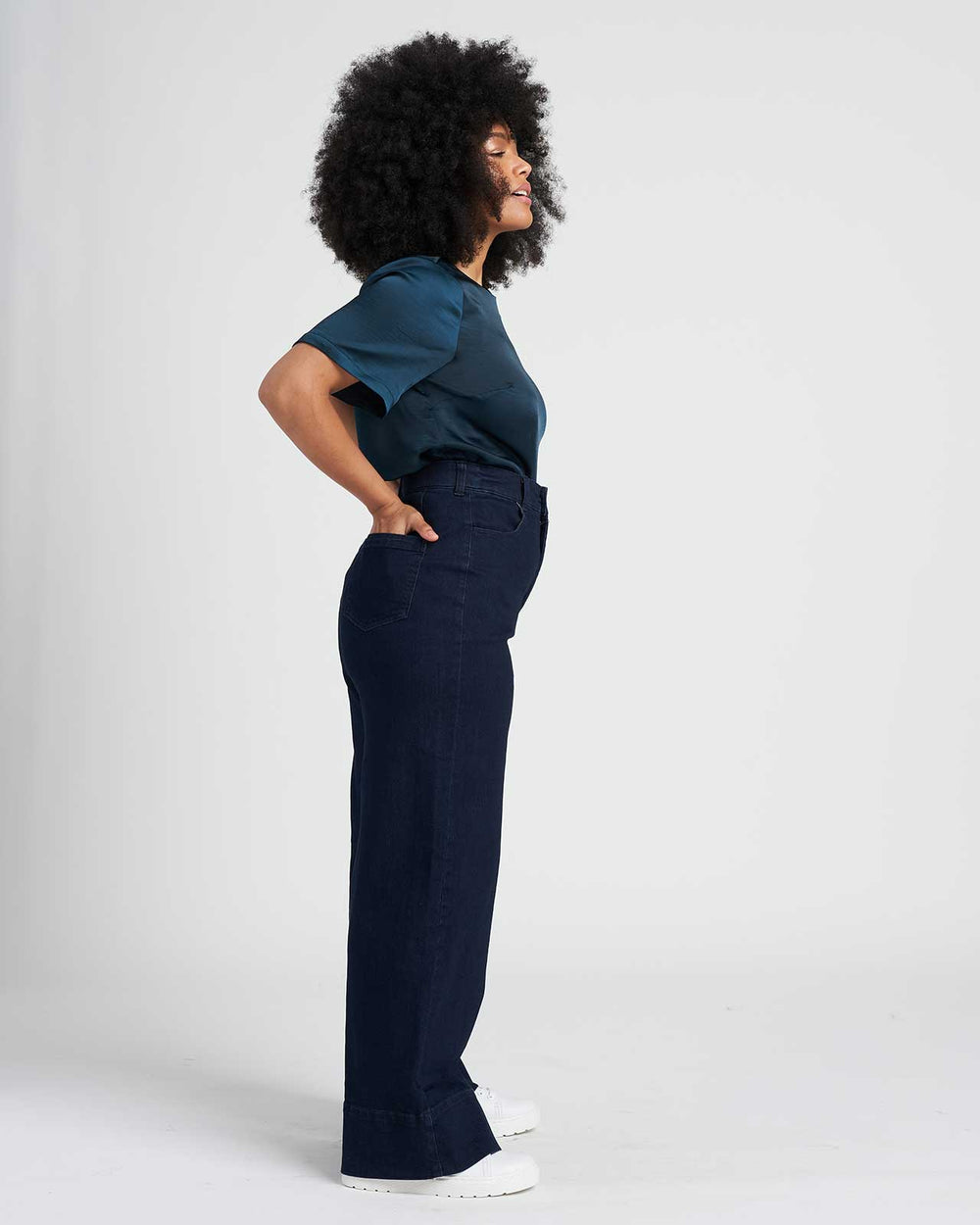 Carrie High Rise Wide Leg Jeans - Dark Indigo