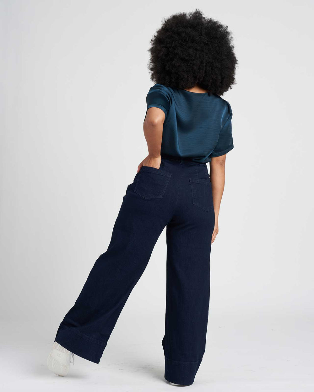 Carrie High Rise Wide Leg Jeans - Dark Indigo