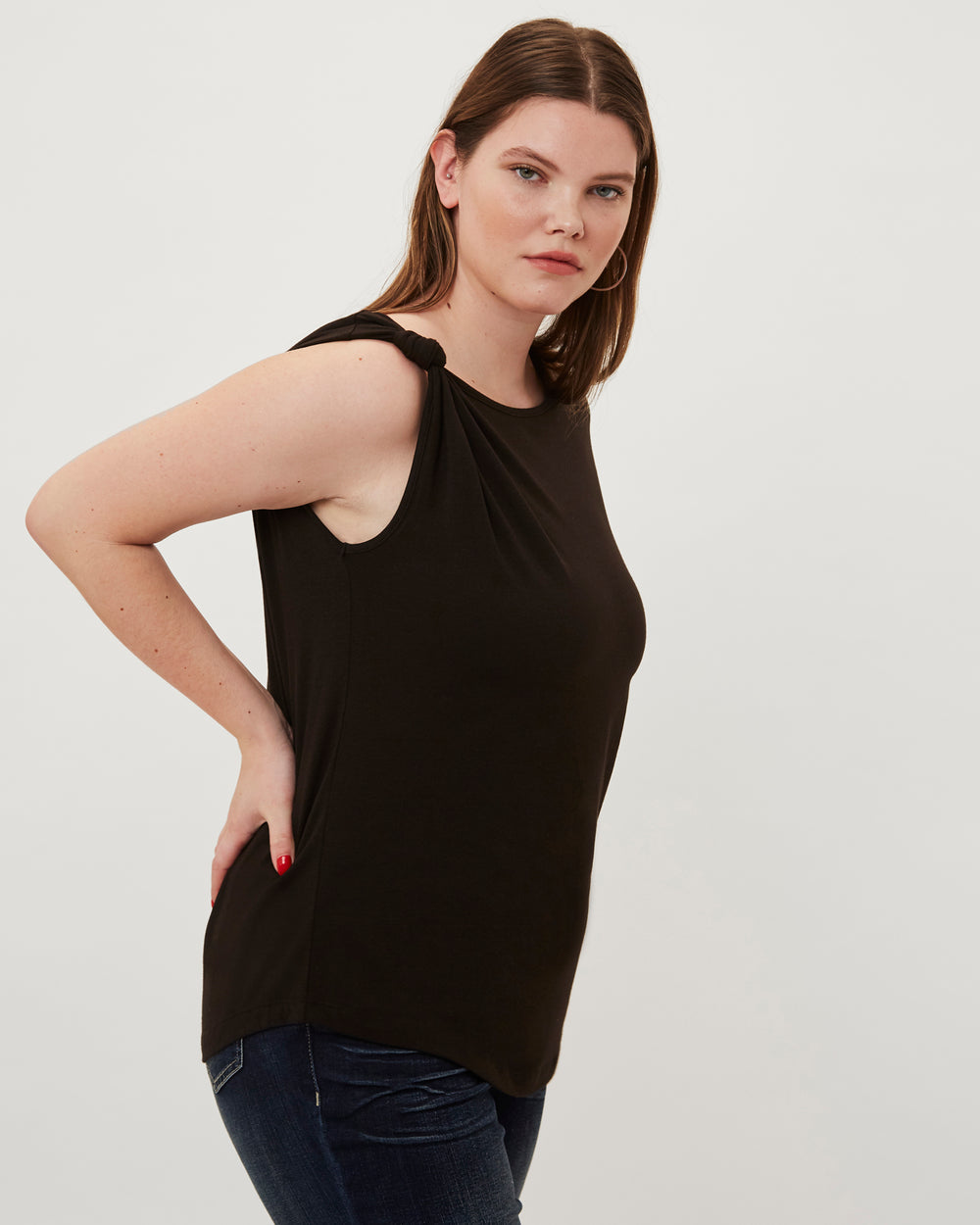 Jersey Knot Top - Black