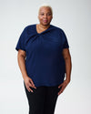 Mackaya Luxe Twill Knot Top - Navy
