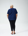 Mackaya Luxe Twill Knot Top - Navy