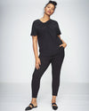 Mackaya Luxe Twill Knot Top - Black