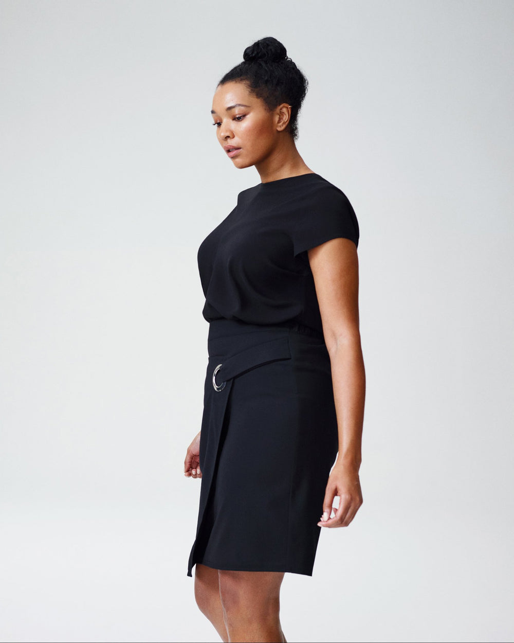Laurene Grommet Wrap Skirt - Black