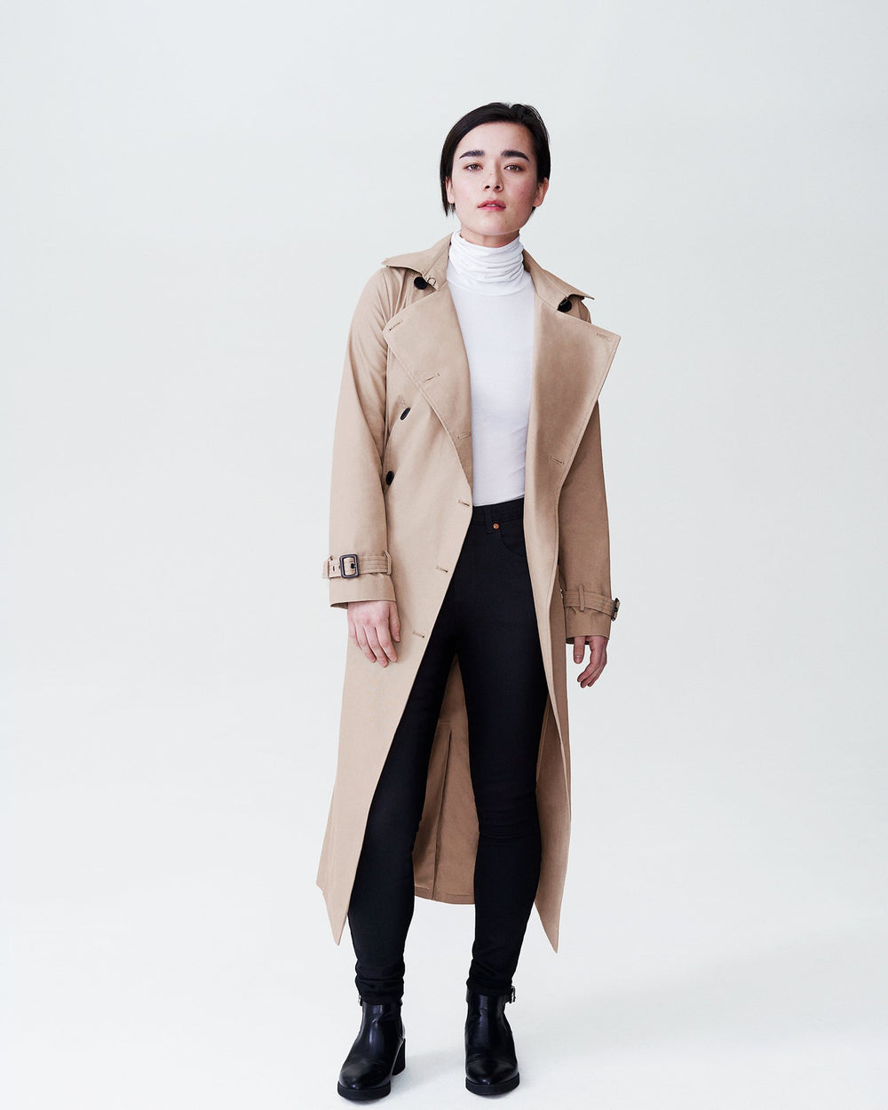 Tirsa Long Trench Coat - Khaki