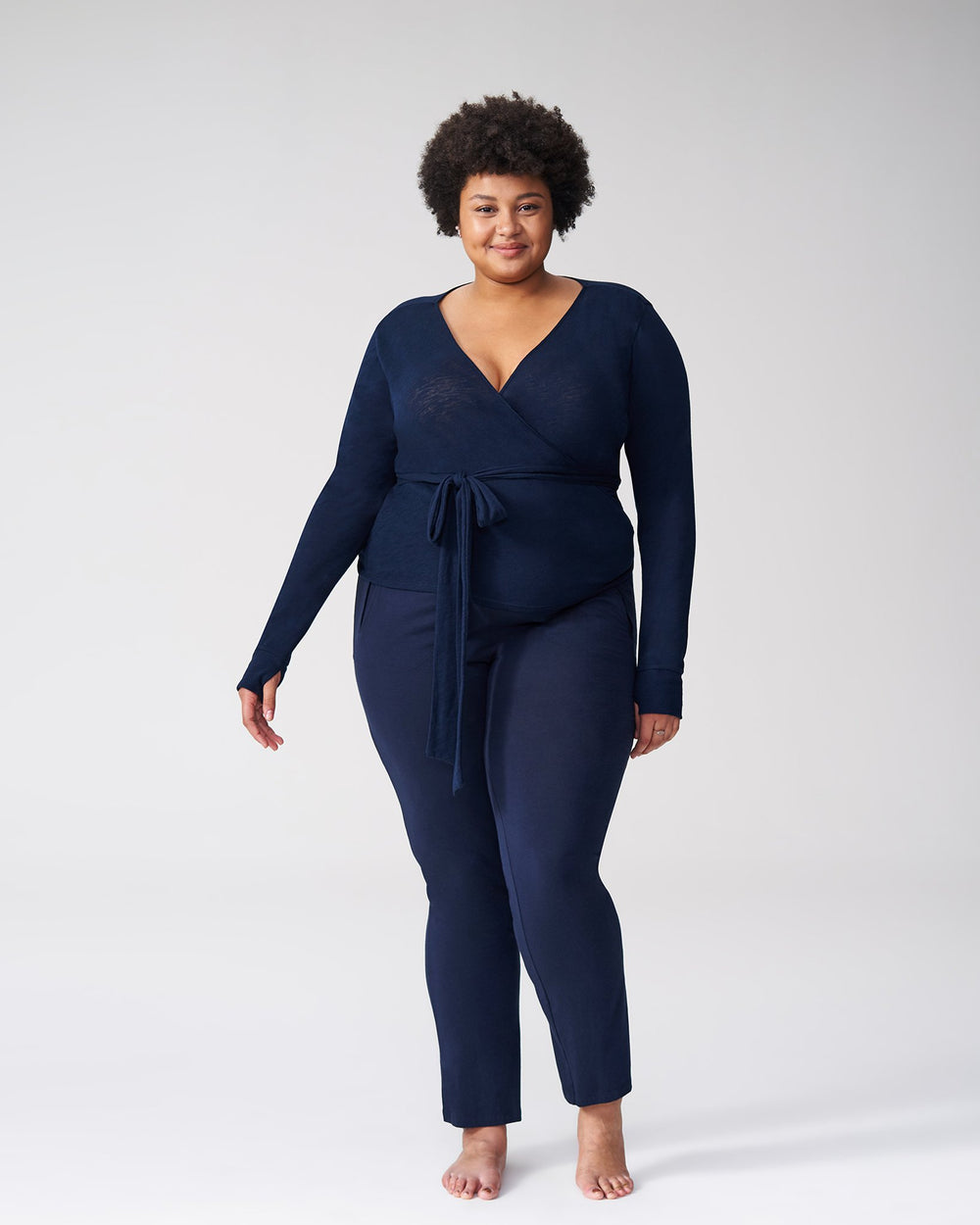 Billie Wrap Top - Navy